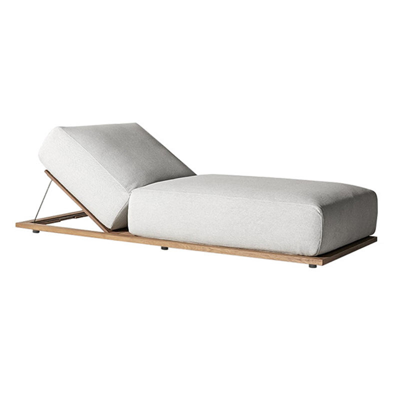 Garden Outdoor Sun Loungers Solid Wood Waterproof Swimming Pool Chair Sun Lounger Garden Patio Sun Bed