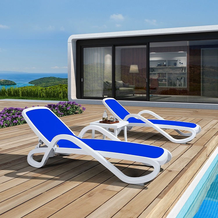 High Quality Hotel Sun Loungers UV-resistant Patio Pool Side Outdoor Furniture Luxury Rope Patio Sun Lounger Chaise Lounge